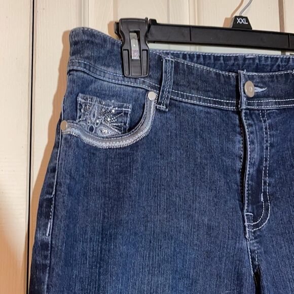 Christopher & Banks Tapered Leg Jeans Sequins 8 - Picture 5 of 16